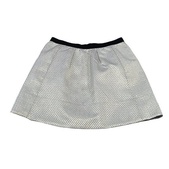 Anthropologie Ganni Mini Skirt Programme Triangle Pockets Gray Gold Medium M - Picture 3 of 14